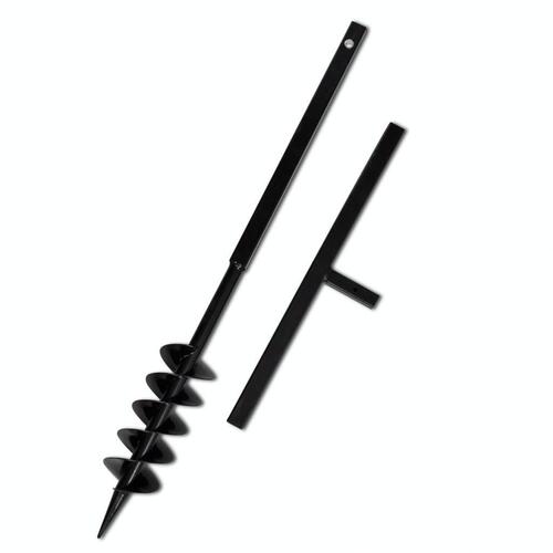 Pælebor med håndtag, 100 mm, med forlængerrør, 5 m, stål