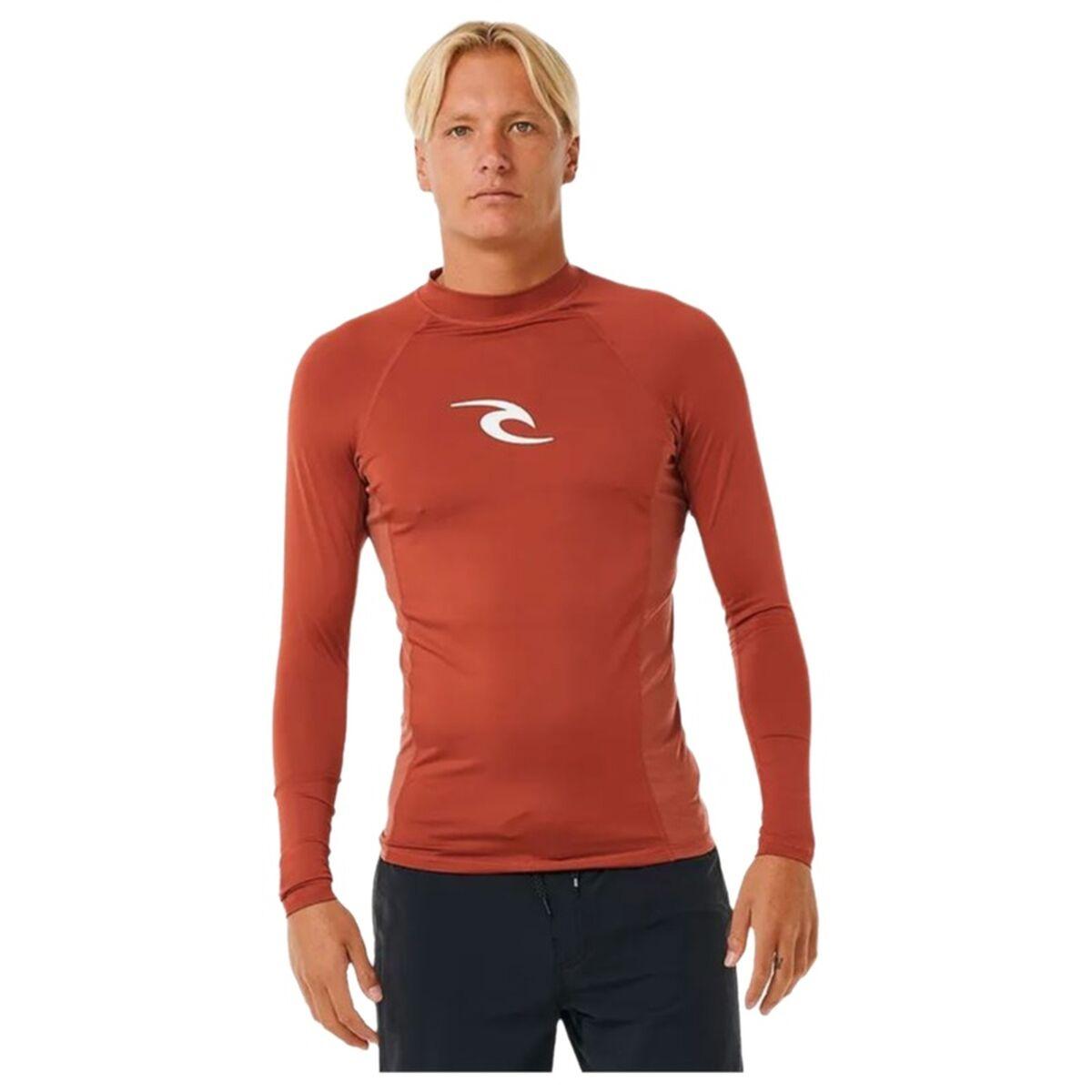Rip Curl Waves UPF Perf L/S bade T‑shirt - Rød, XL