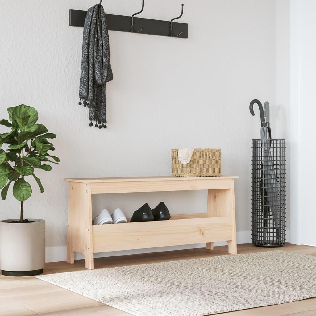 Entrébænk 100x28x45 cm massivt træ fyrretræ