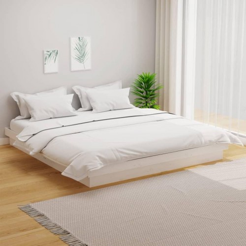 Sengestel 180×200 cm - Super King i massivt fyrretræ, hvid
