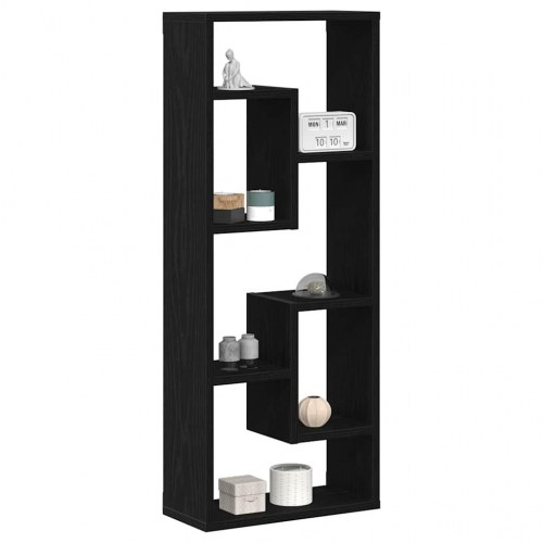 Vægreol sort egetræ 36x16x90 cm konstrueret træ