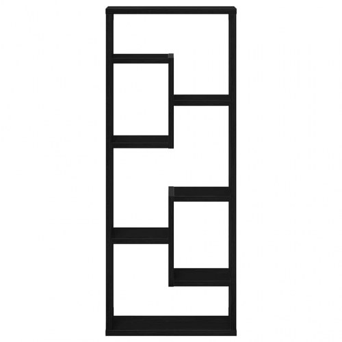 Vægreol sort egetræ 36x16x90 cm konstrueret træ