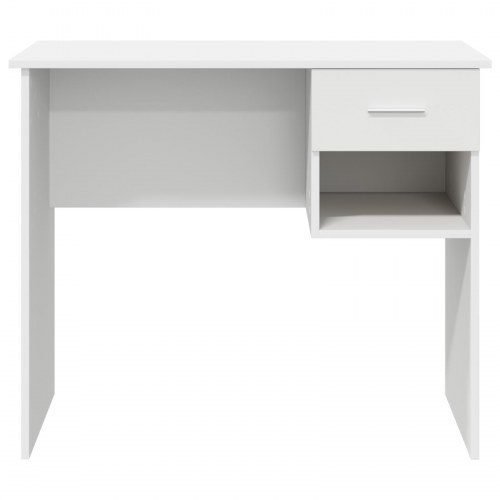 Skrivebord med opbevaring Hvid 90x49.5x75 cm Konstrueret træ