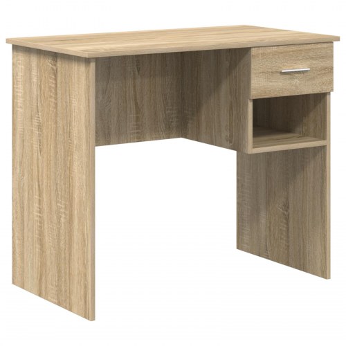 Skrivebord med Opbevaring Sonoma Eg 90x49.5x75 cm Ingeniørtræ