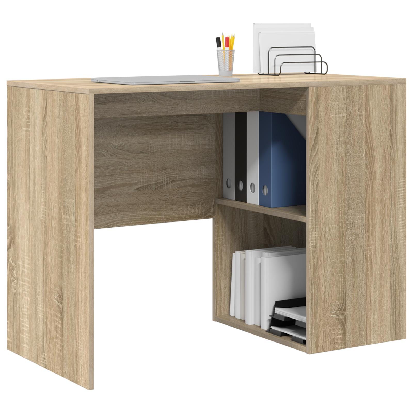 Skrivebord med hylde Sonoma-eg 102 x 50 x 75 cm Konstrueret træ