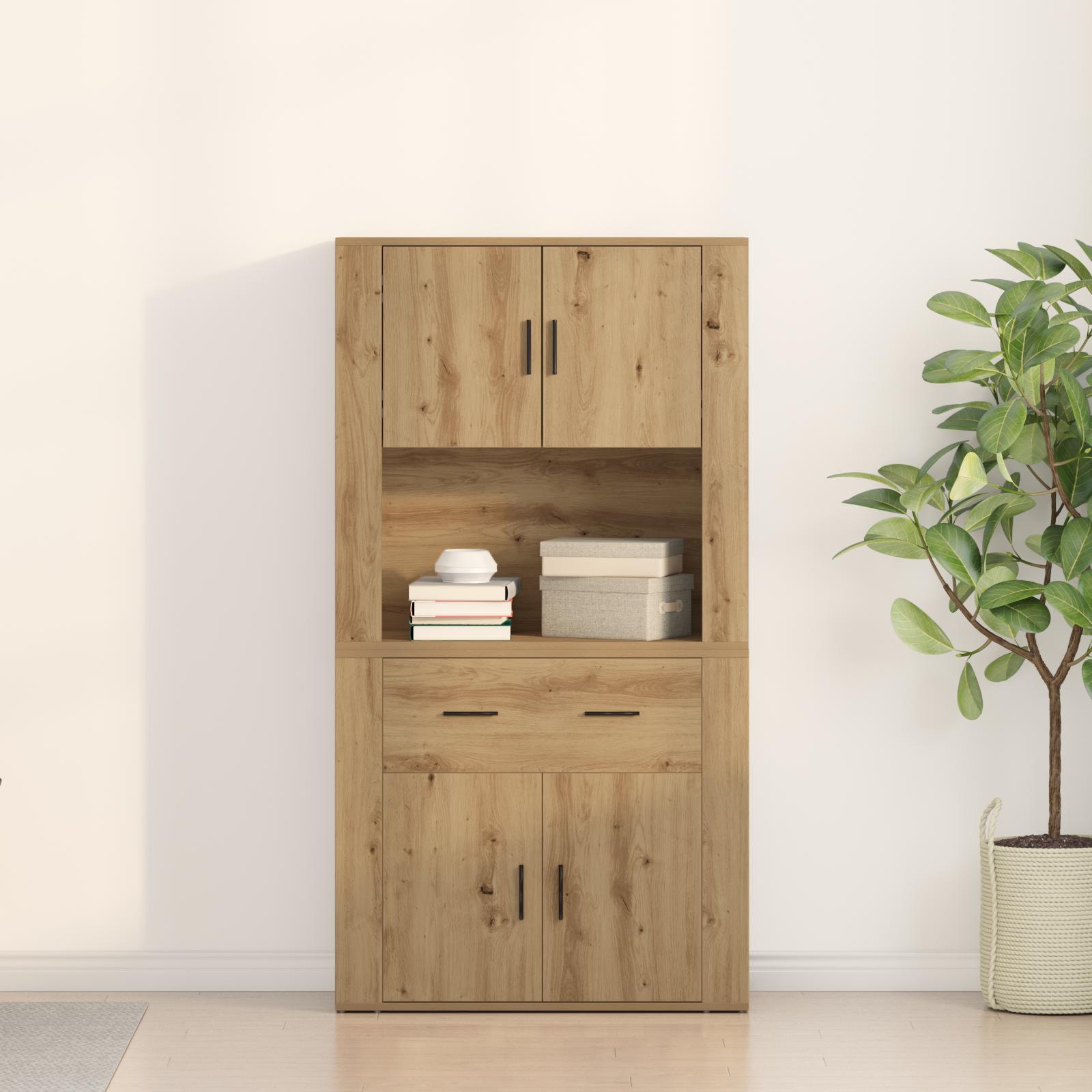 Højskab med skuffe artisan eg 80 x 33 x 150 cm Konstrueret træ