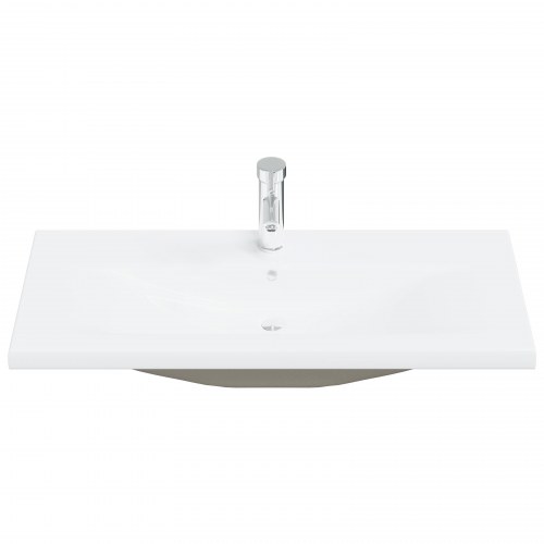 4-delt Badeværelsesmøbel Sæt Sort Eg Konstrueret Træ