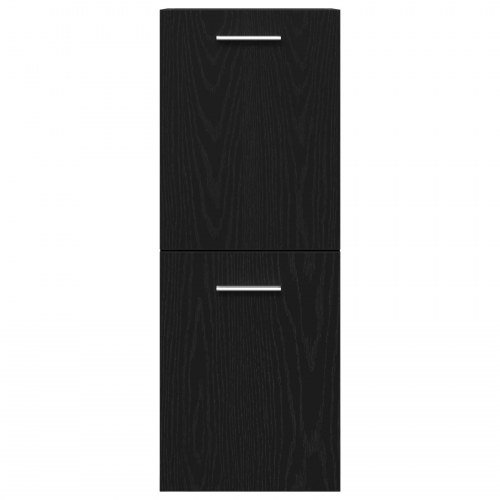 4-delt Badeværelsesmøbel Sæt Sort Eg Konstrueret Træ