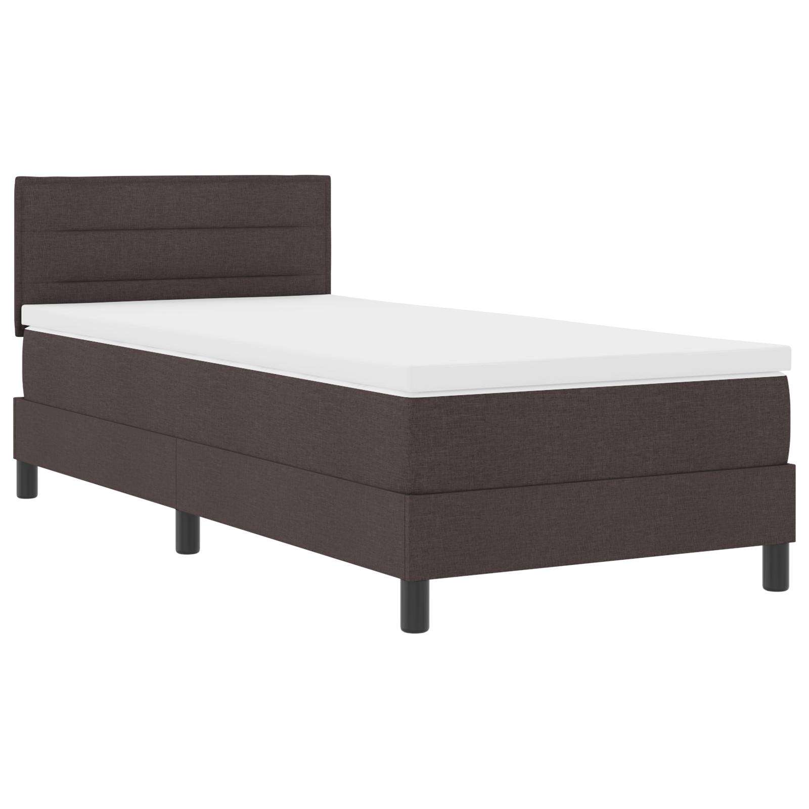 Boxmadras Med Topmadras Med Madras Mørk Brun 80 X 200 Cm Stof