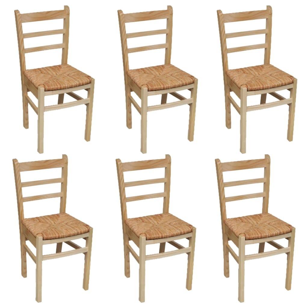 Spisebordsstole 6 stk. fyrretræ