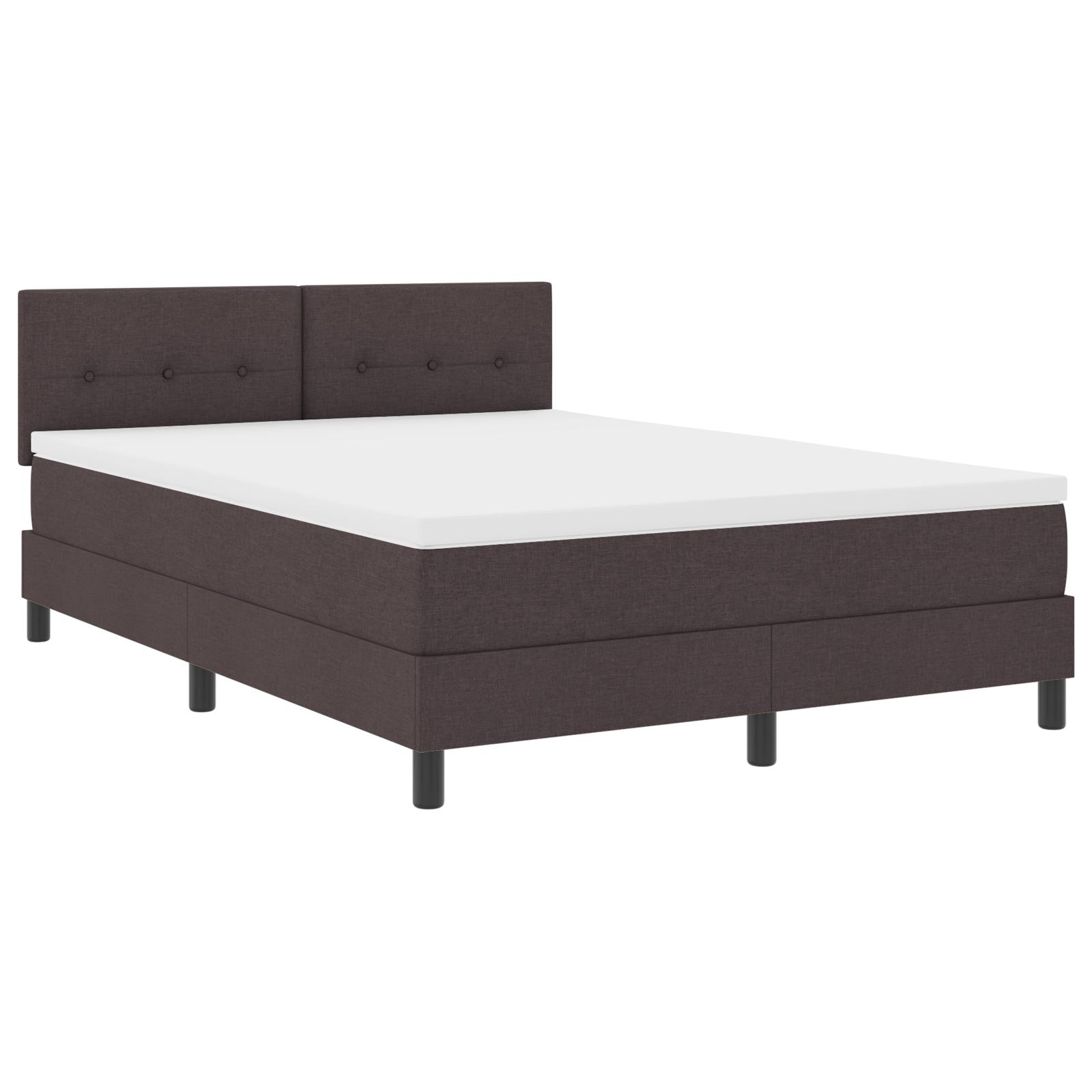 Box spring seng med hovedgærde Mørk Brun 140 x 200 cm Stof