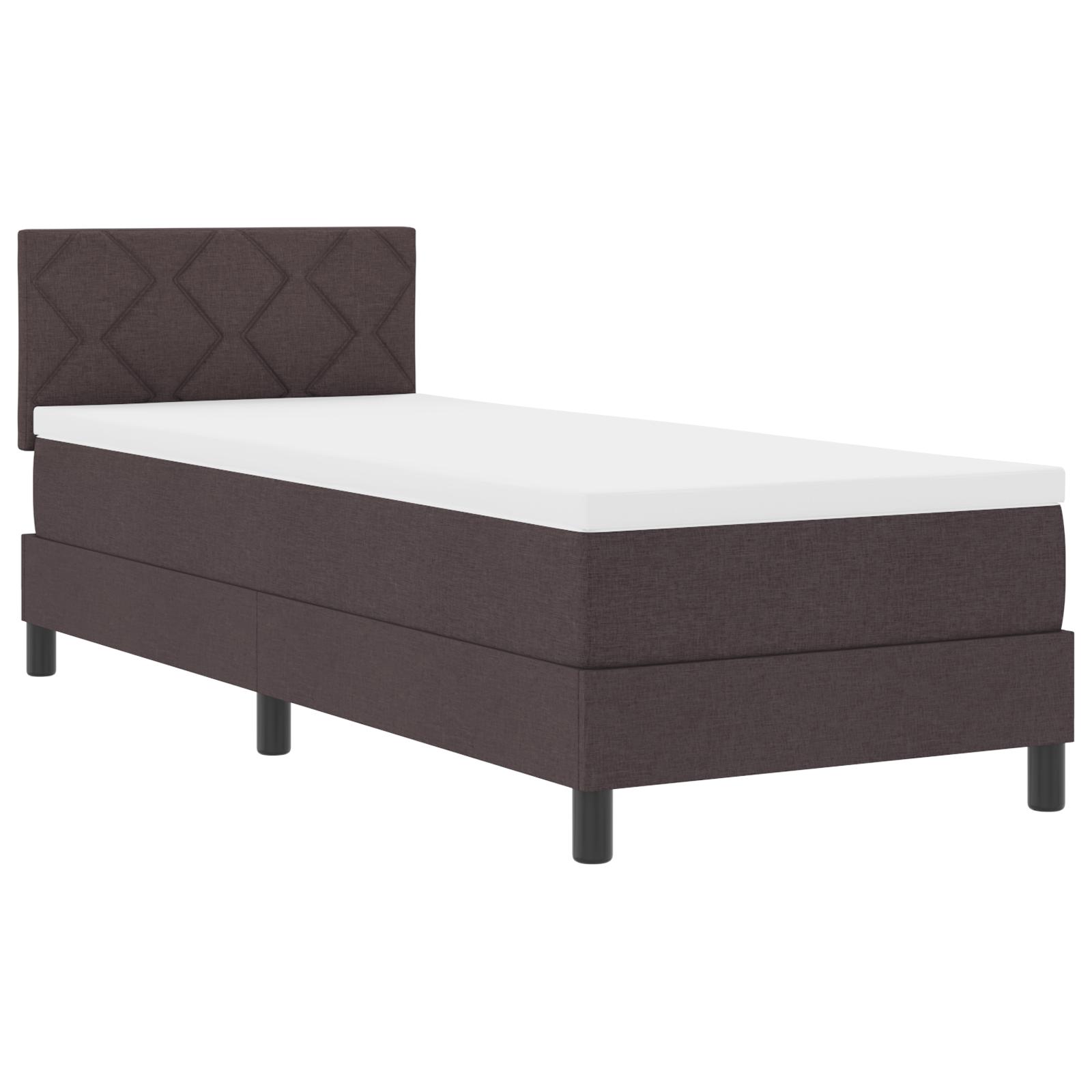Boxmadras Med Topmadras Med Madras Mørk Brun 80 X 200 Cm Stof