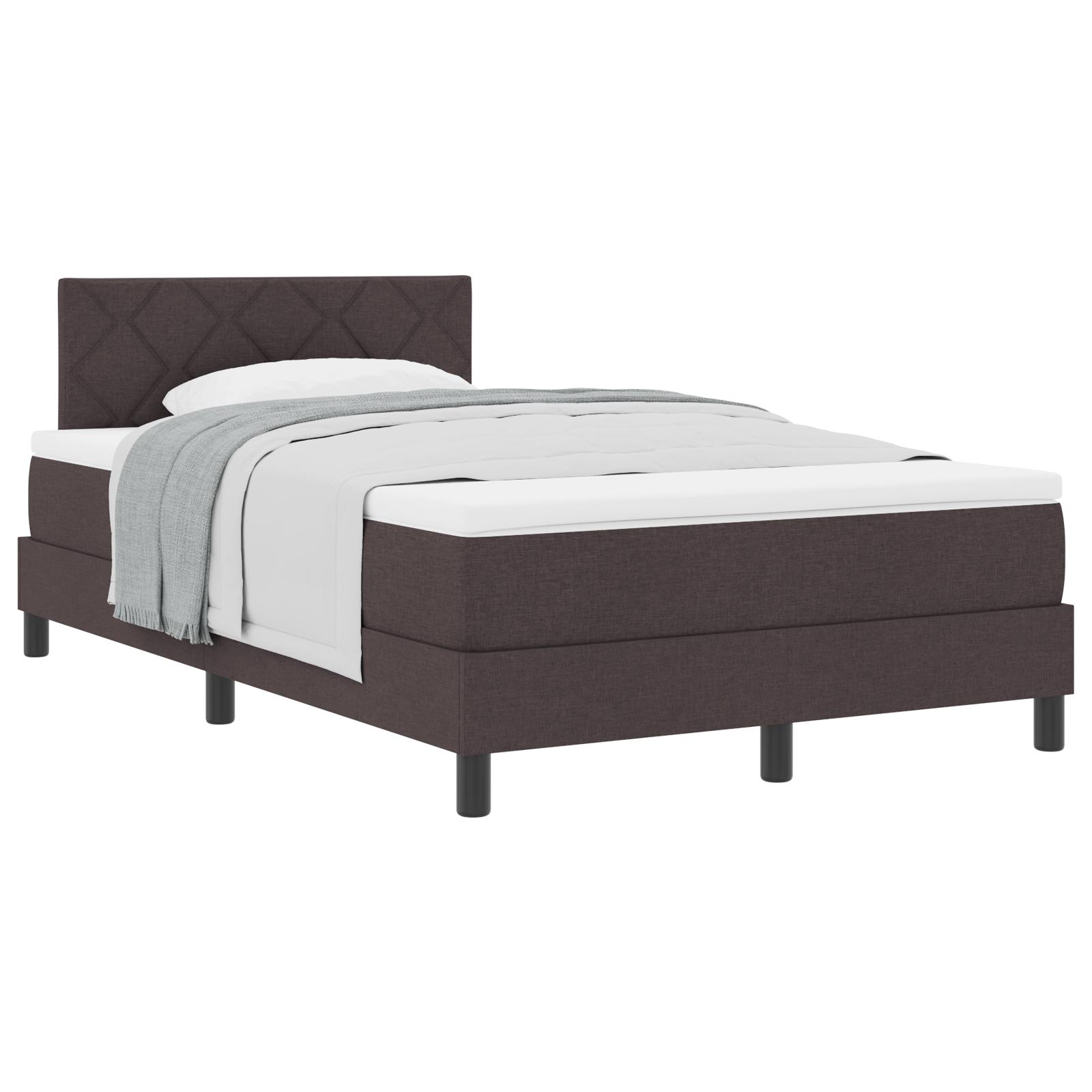 Box spring seng med hovedgærde Mørk Brun 120 x 190 cm Stof