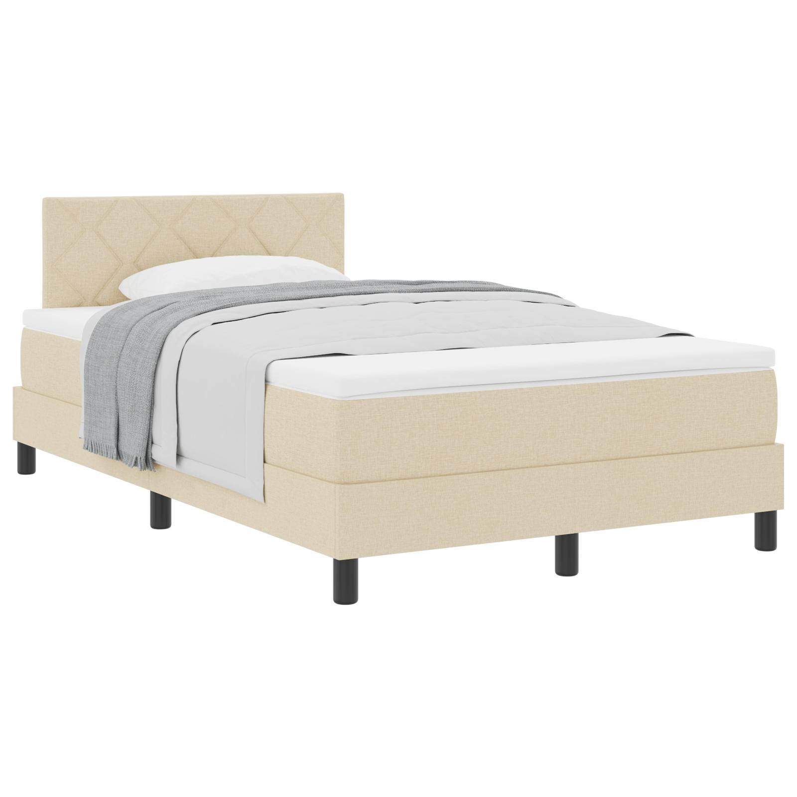 Kontinentalseng med madras Creme 120 x 190 cm Stof
