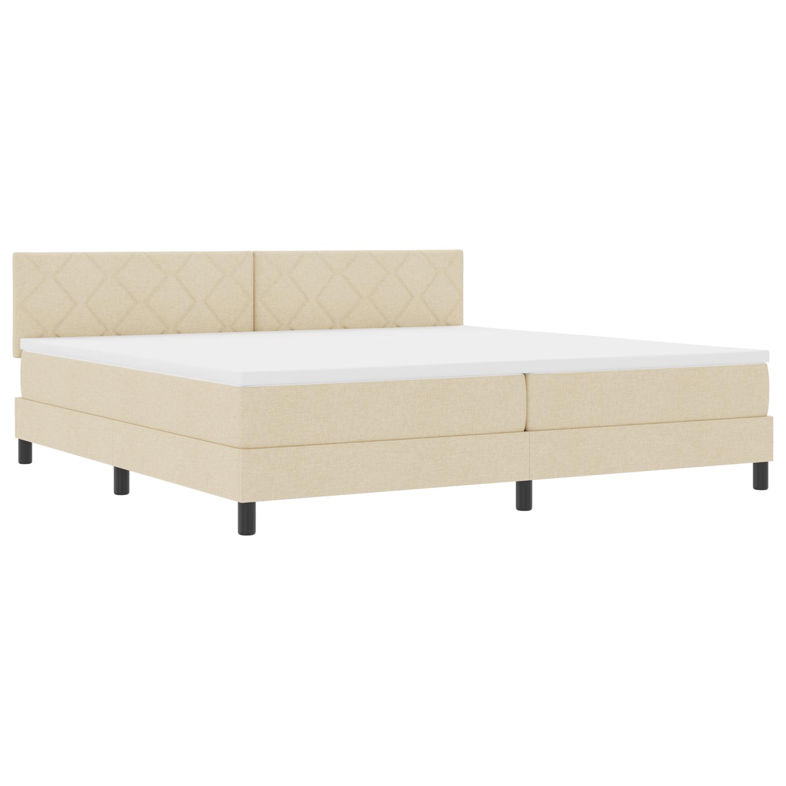 Kontinentalseng med madras Creme 200 x 200 cm Stof