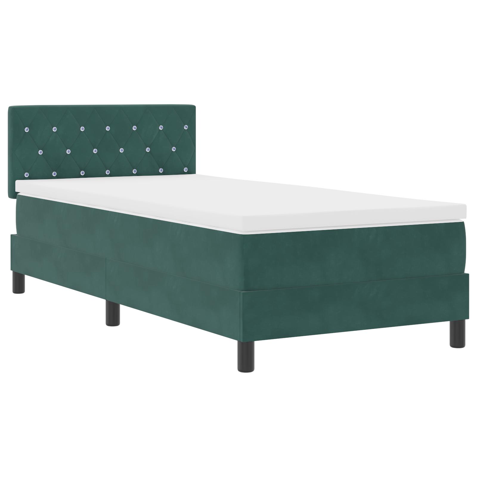 Boxmadras Seng Med Madras Med Madras Mørkegrøn 90 X 190 Cm Stof