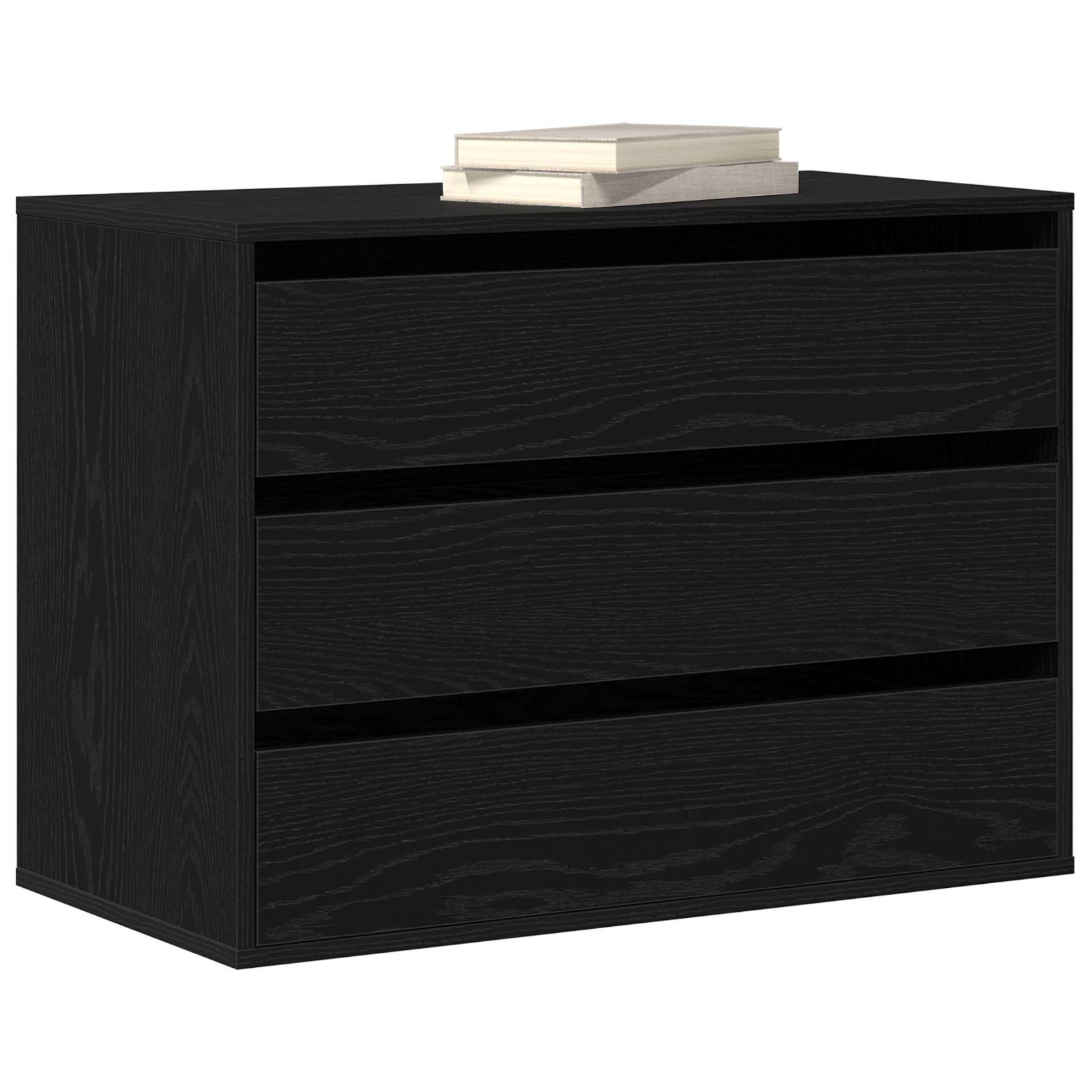 Skuffeskrive med skuffe Sort eg 80 x 41 x 58 cm Konstrueret træ