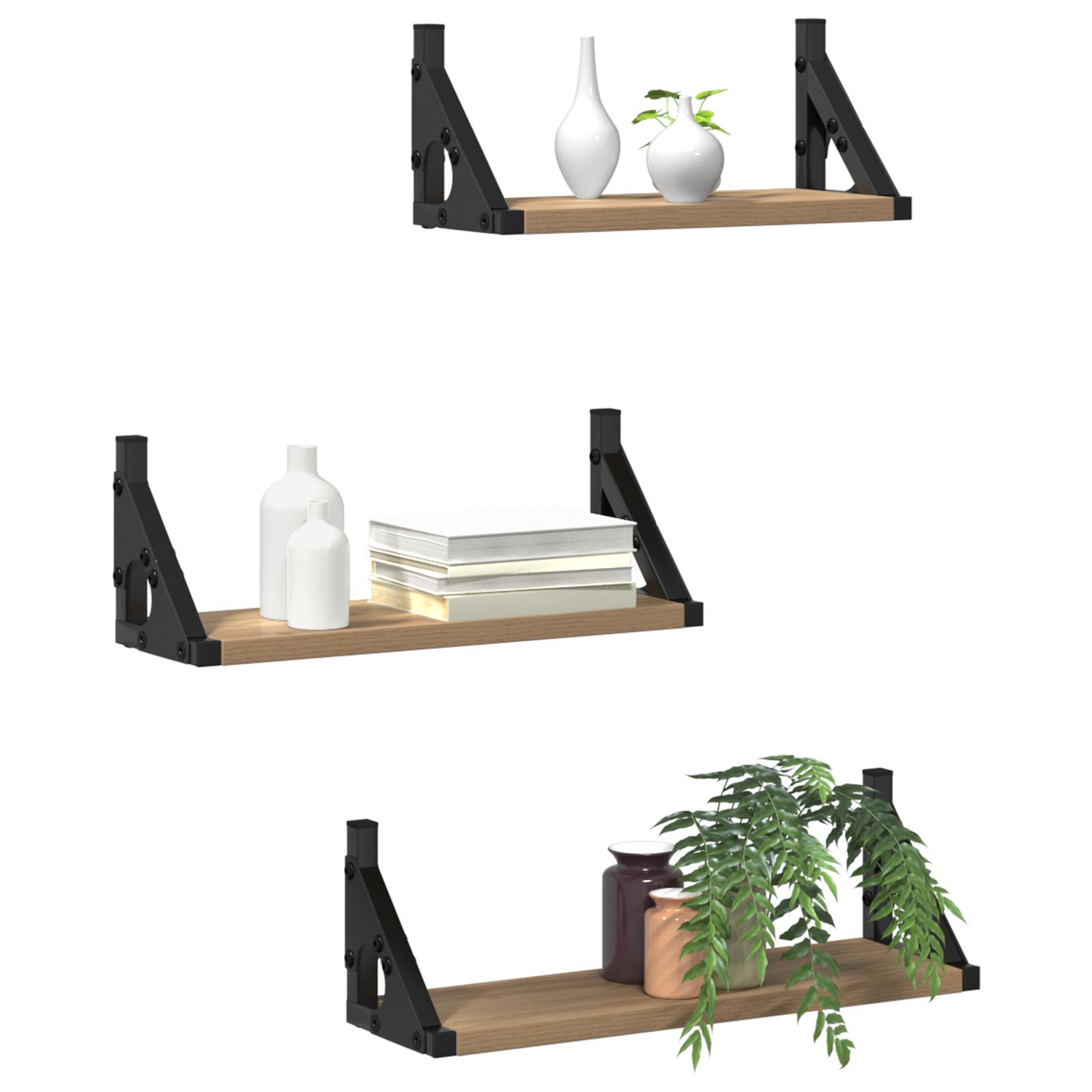 Væghyldesæt 3 stk artisan eg 37 x 12 x 13 cm Konstrueret træ