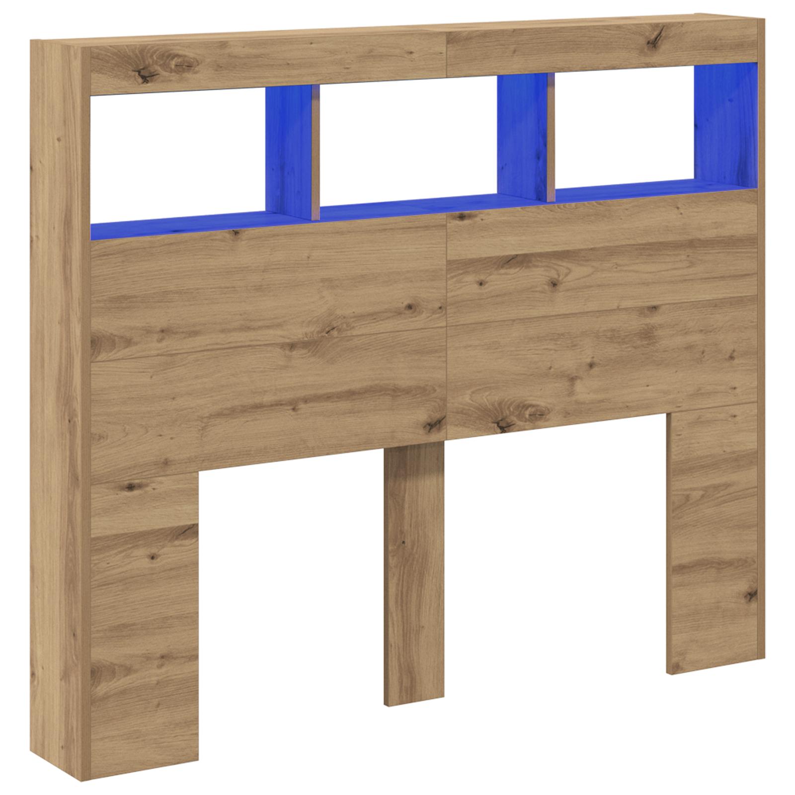 Hovedgærde kabinet med LED artisan eg 121 x 17 x 102 cm