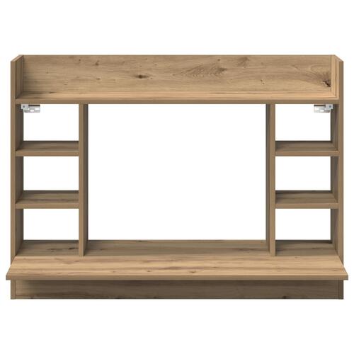 Væghængt Skrivebord Sort Eg 105x48x75 cm Konstrueret Træ