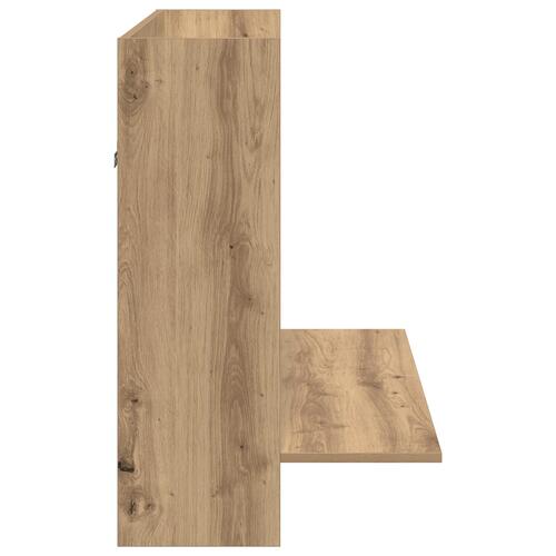 Væghængt Skrivebord Sort Eg 105x48x75 cm Konstrueret Træ