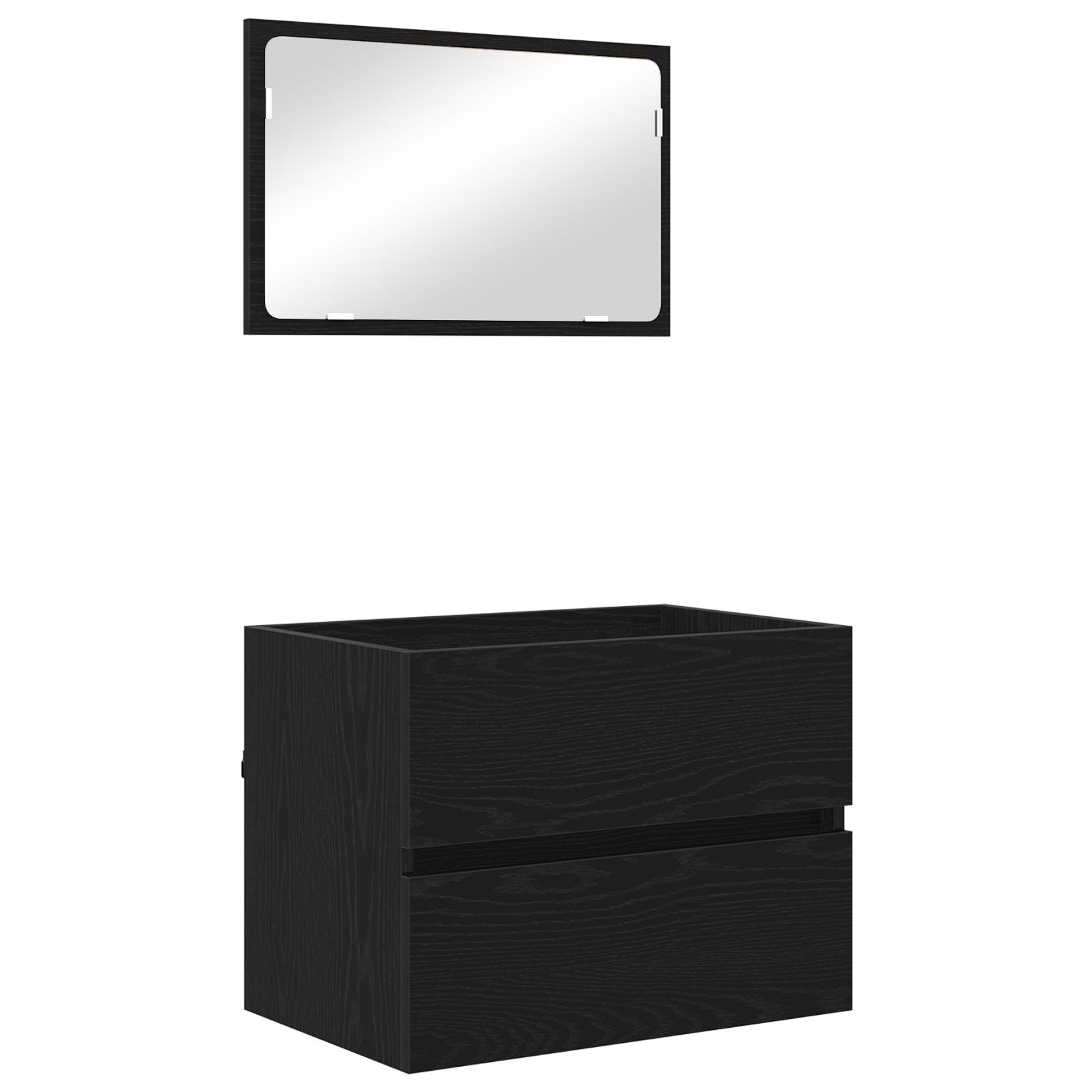Badeværelsesmøbel Sæt med skuffe 2 stk Sort eg 57 x 37 x 45 cm