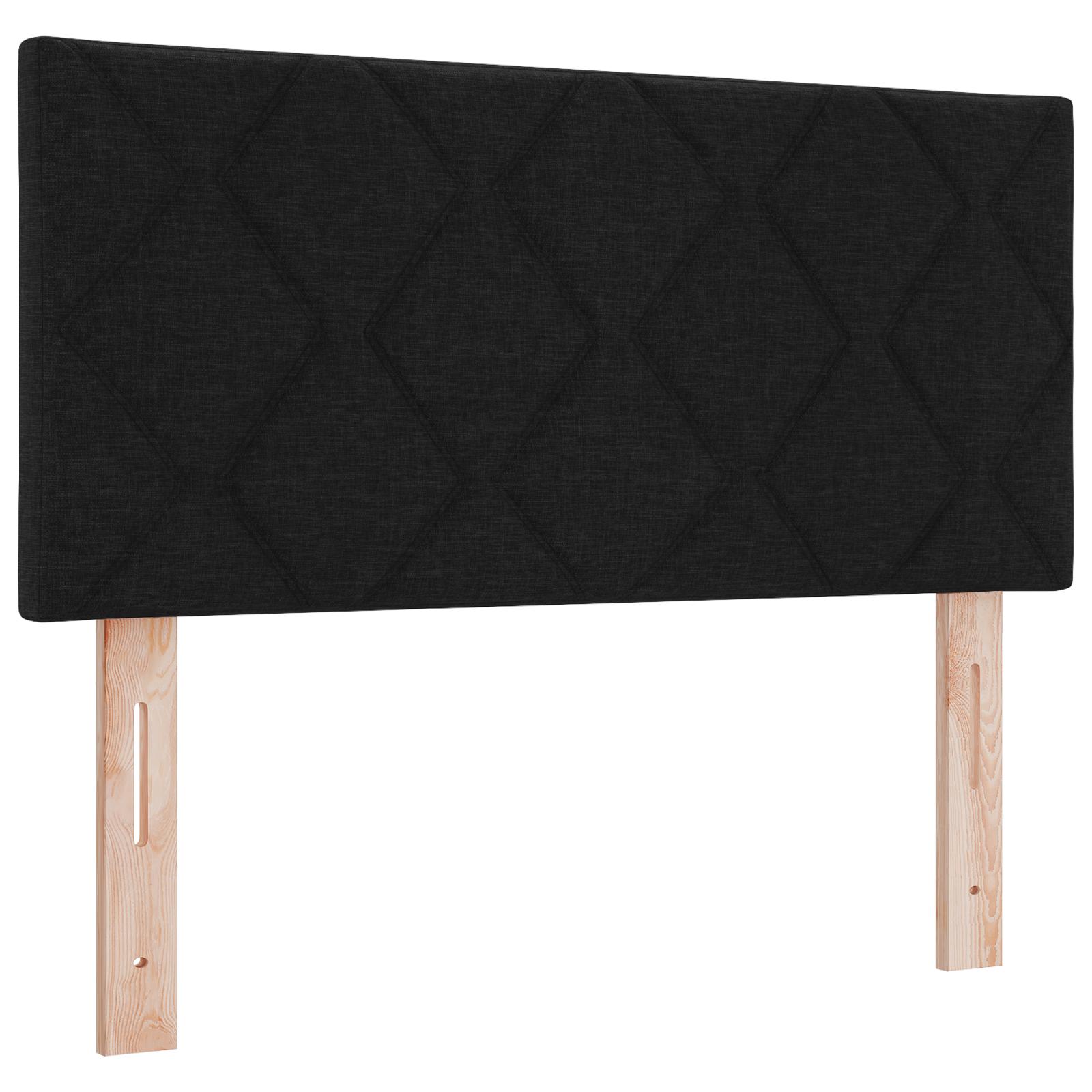 Kontinentalseng med madras med hovedgærde Sort 90 x 190 cm Stof