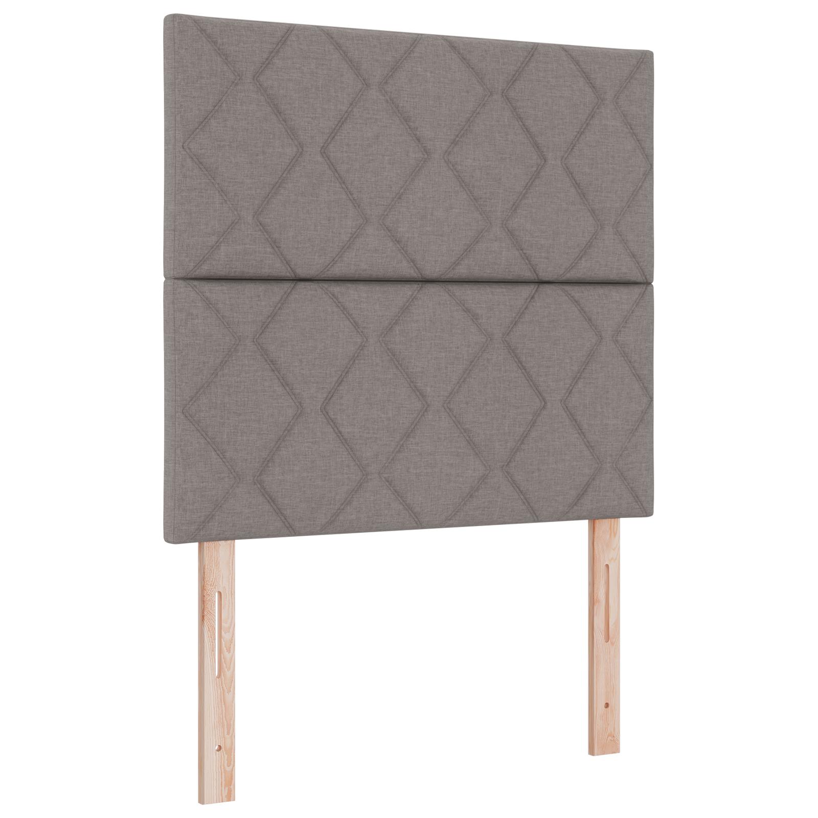 vidaXL Box spring seng med LED-lysstrimler Gråbrun 100 x 200 cm Stof