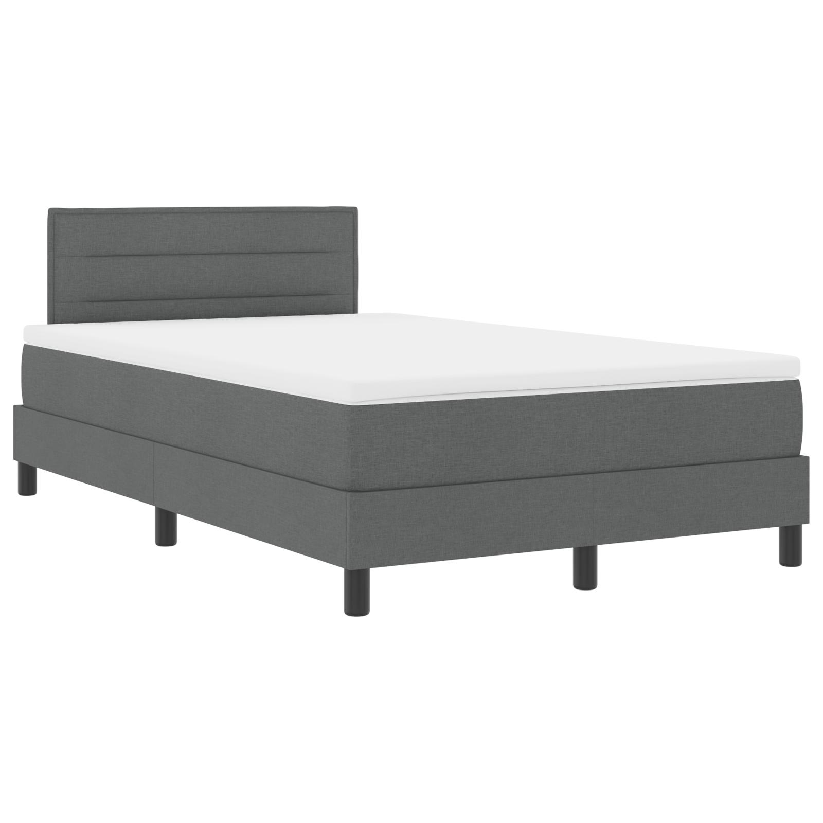 Box spring seng med madras med LED Mørkegrå 120 x 200 cm Stof