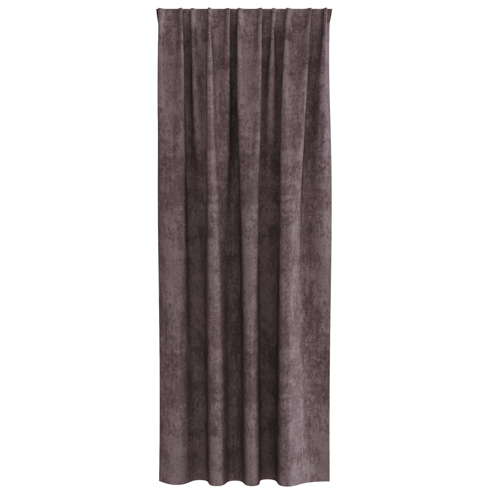 Velvet Gardiner 2 stk med Øjer Brun 260x140 cm