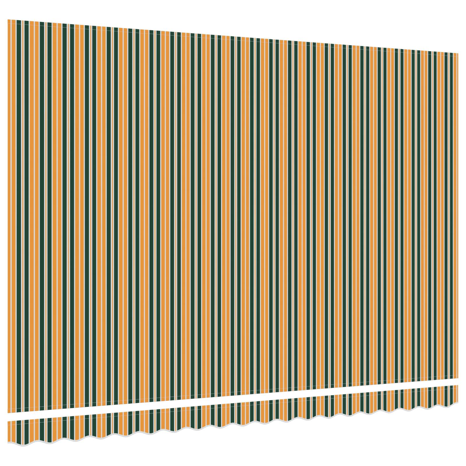 Reservedug til markise - grøn/gul stribet 4,5 × 3,5 m i polyester