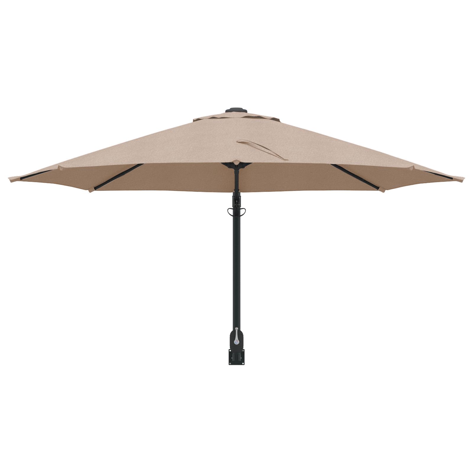 Haveparasol Gråbrun og Sort 248 x 248 x 148 cm Polyester og Stål
