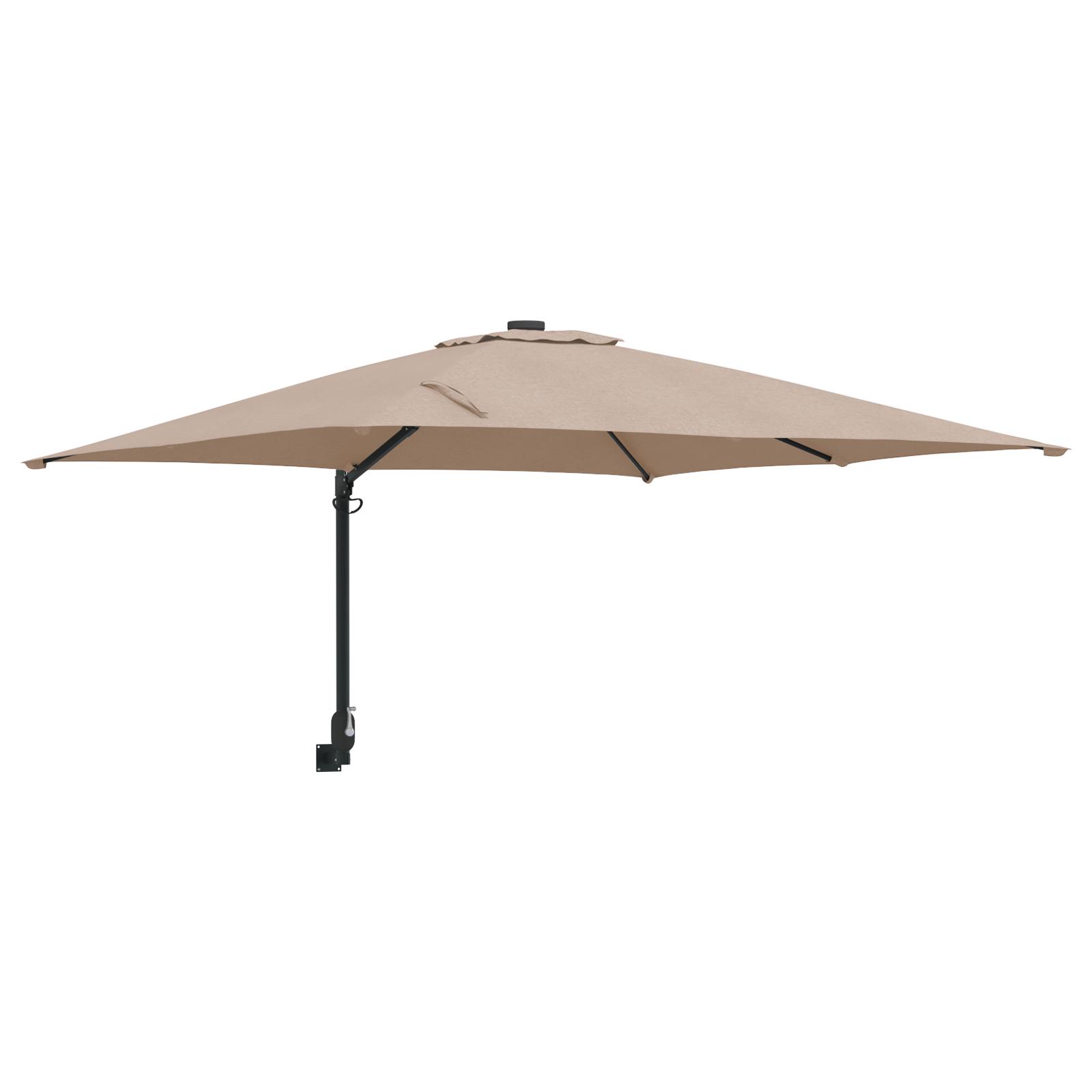 Haveparasol Gråbrun og Sort 248.5 x 247.5 x 160 cm