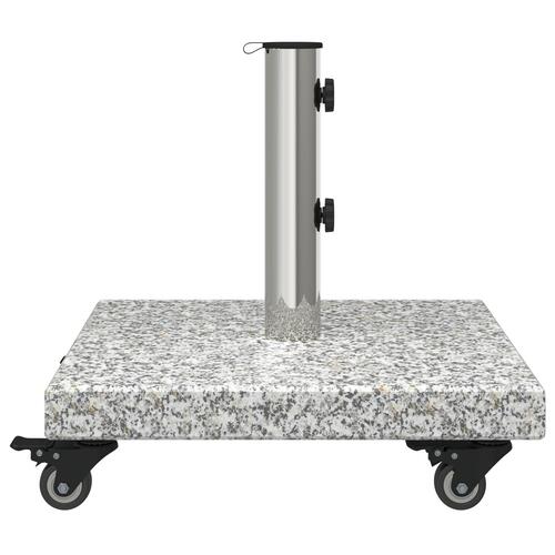 Parasolfod med Hjul til Ø38/48mm Pæle Grå Granit 30 kg Firkantet