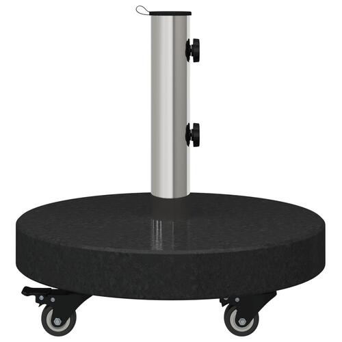 Parasolfod med hjul til Ø38/48mm poler sort granit 30 kg rund