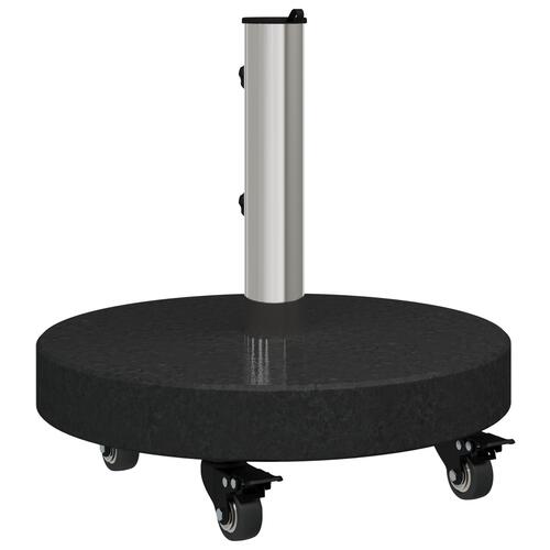 Parasolfod med hjul til Ø38/48mm poler sort granit 30 kg rund