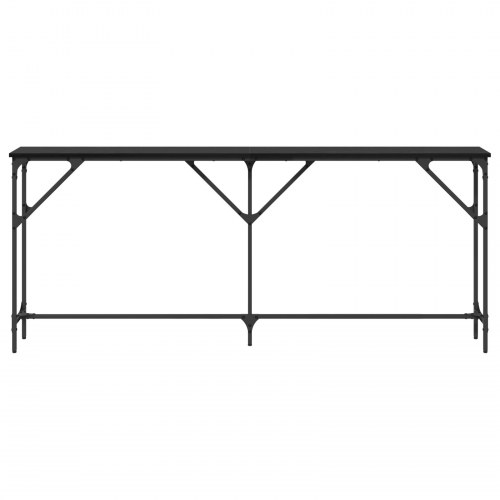 Konsolbord Sort Egetræ 180x23x75 cm Ingeniørtræ