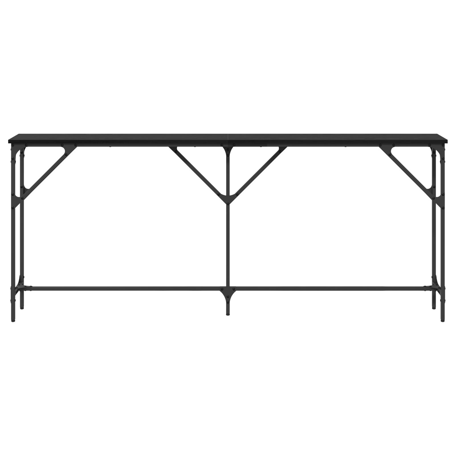 Konsolbord Sort eg 180 x 23 x 75 cm Laminat træ og metal