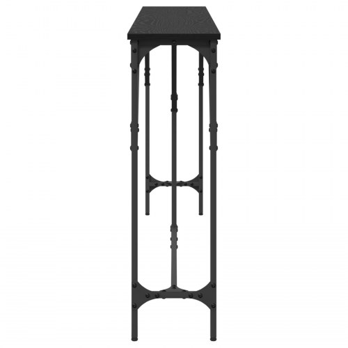 Konsolbord Sort Egetræ 180x23x75 cm Ingeniørtræ