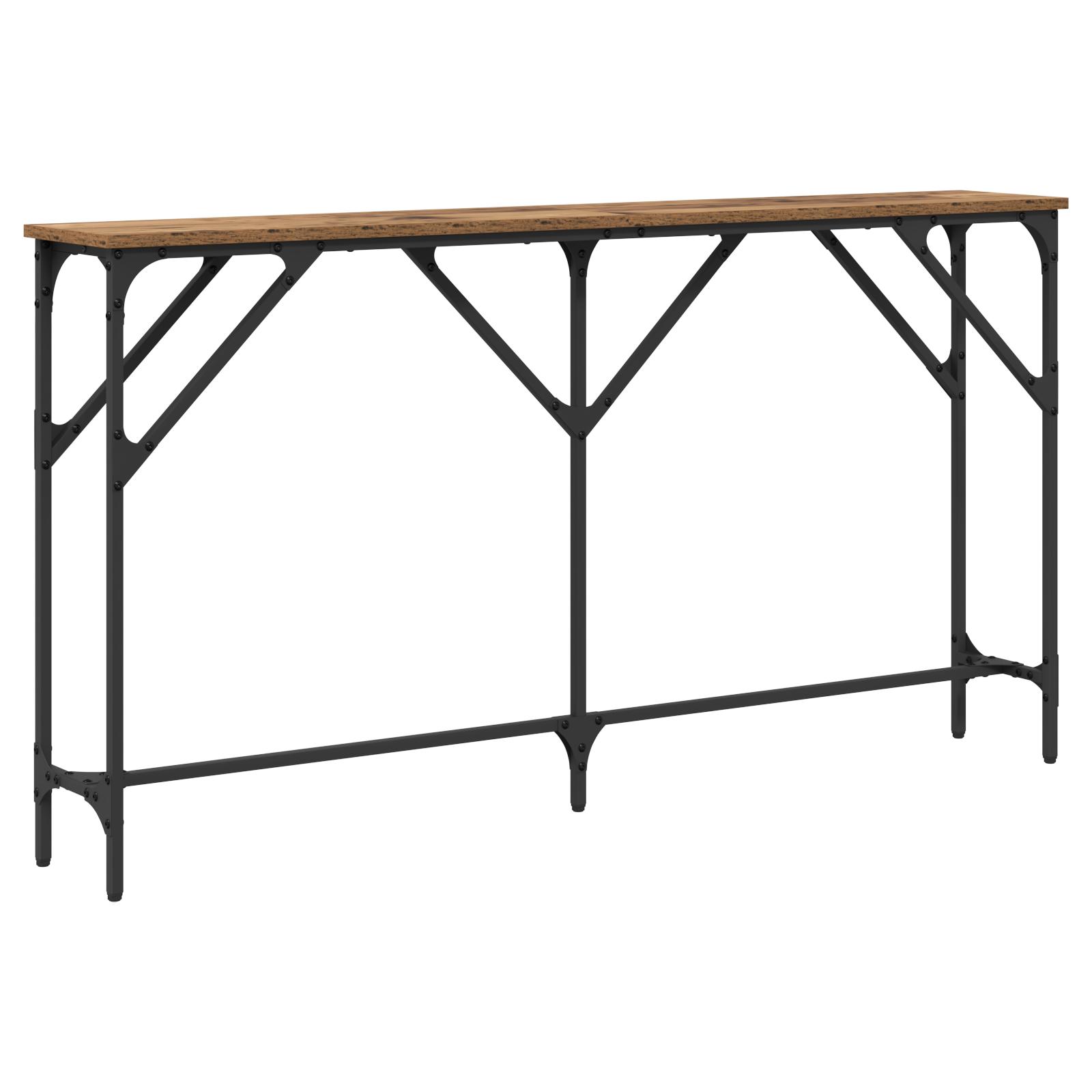 Konsolbord Gammelt træ 140 x 23 x 75 cm Laminat træ og metal