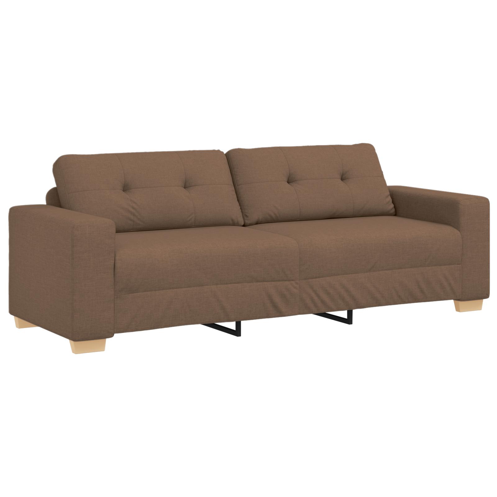 Sofa Sæt med pude med pude 2 stk Brun 221 x 78 x 80 cm Stof