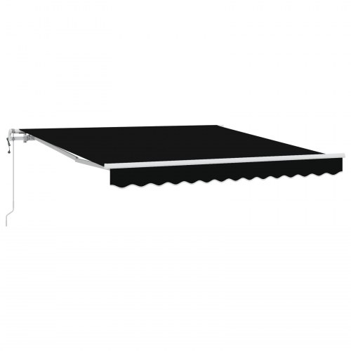 Automatisk Udtækkelig Markise Sort 300x250 cm, Markise Erstatningsstof til 3x2.5 m Ramme Sort