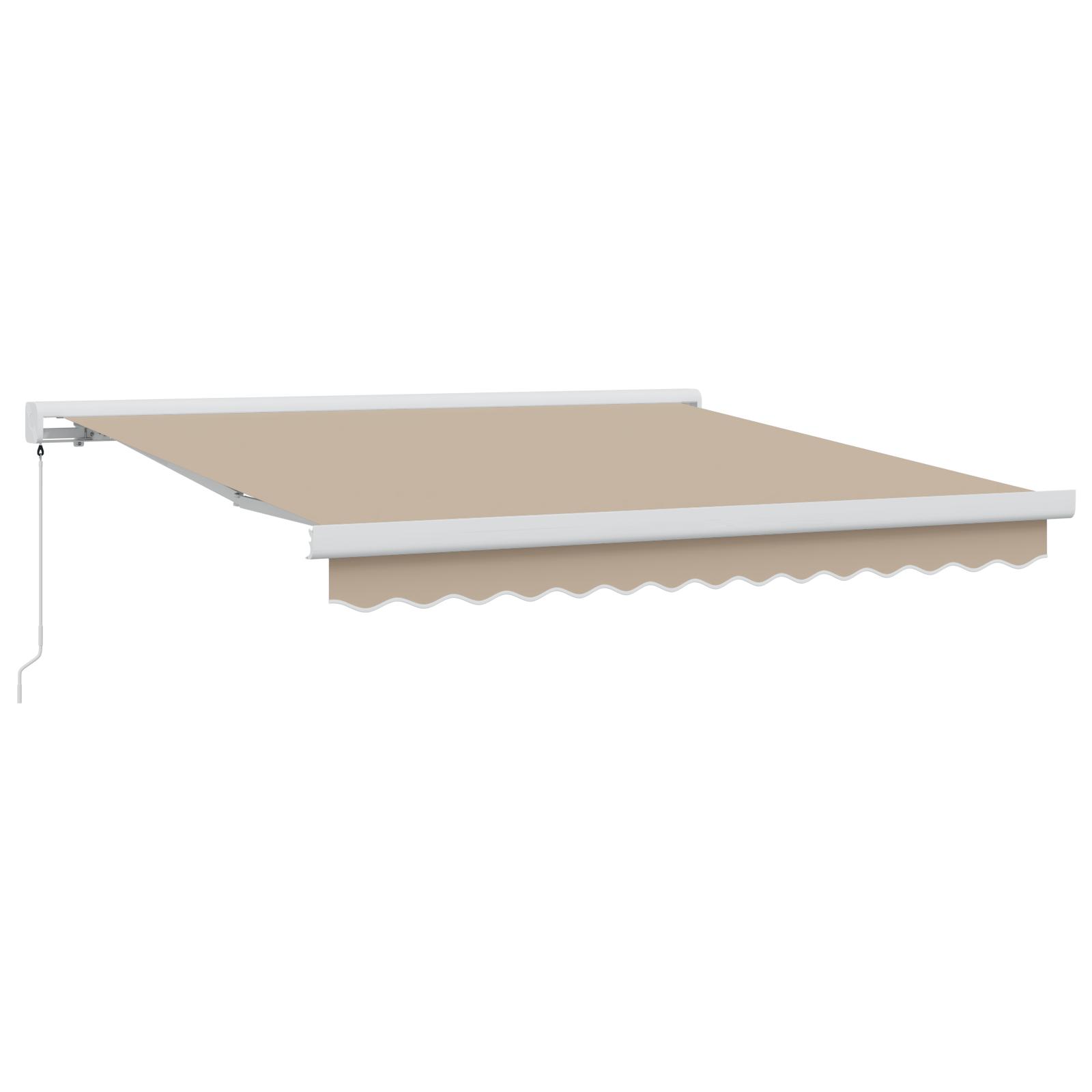 Udtrækkelig Markise Orange Og Brun 300 X 250 Cm Stof Og Metal - Beige / 300 x 250 cm / med hvid ramme