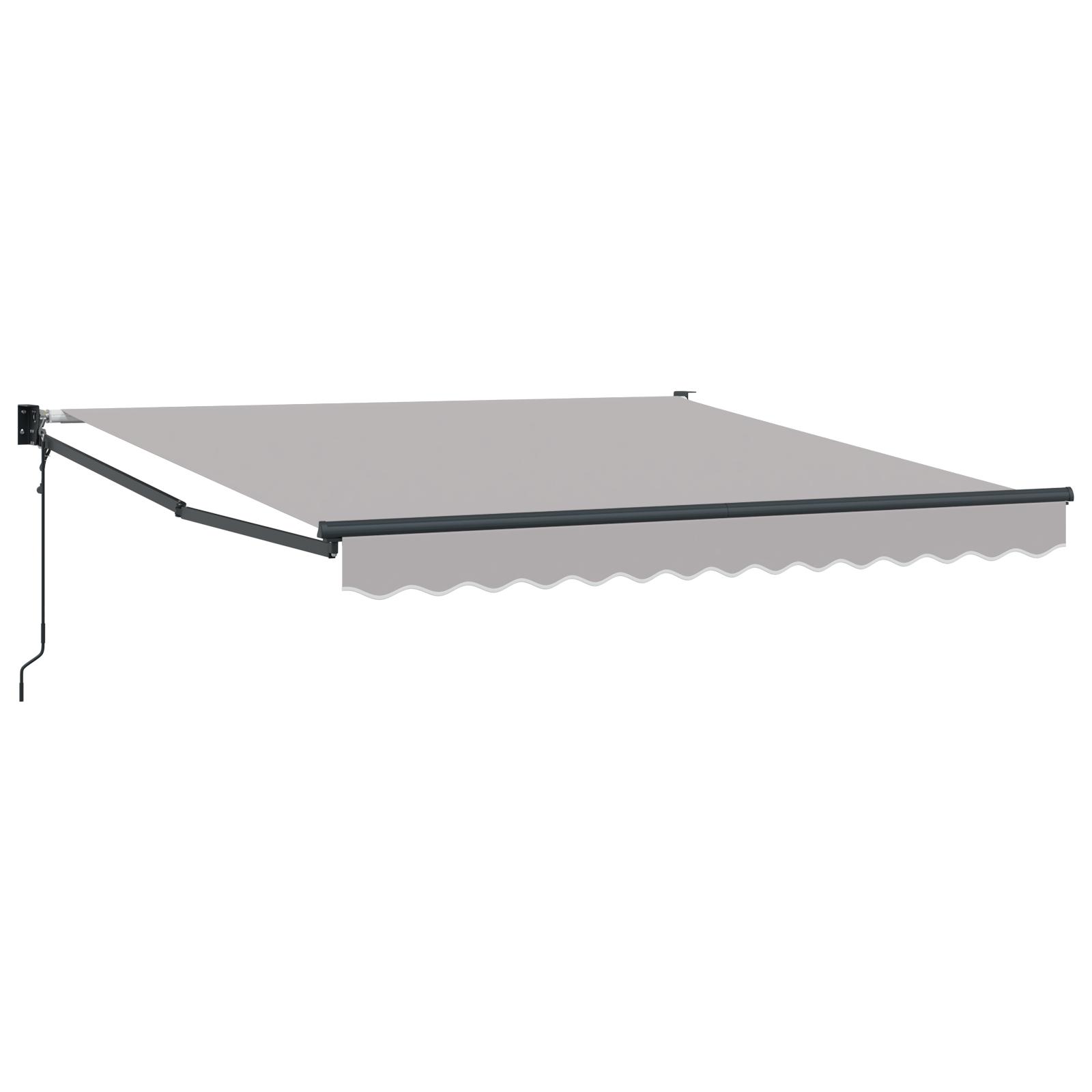 Udtrækkelig markise - lysegrå 300 × 250 × 165 cm i polyester og metal
