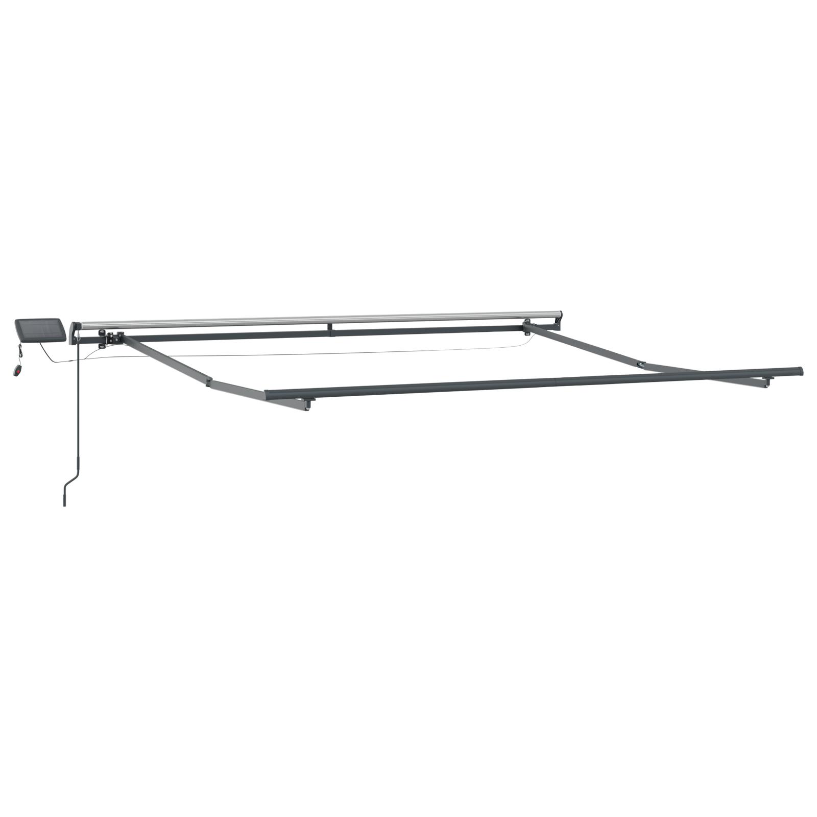 Utrækkelig Markise med LED -strimmellys Hvid 300 x 250 cm Stof