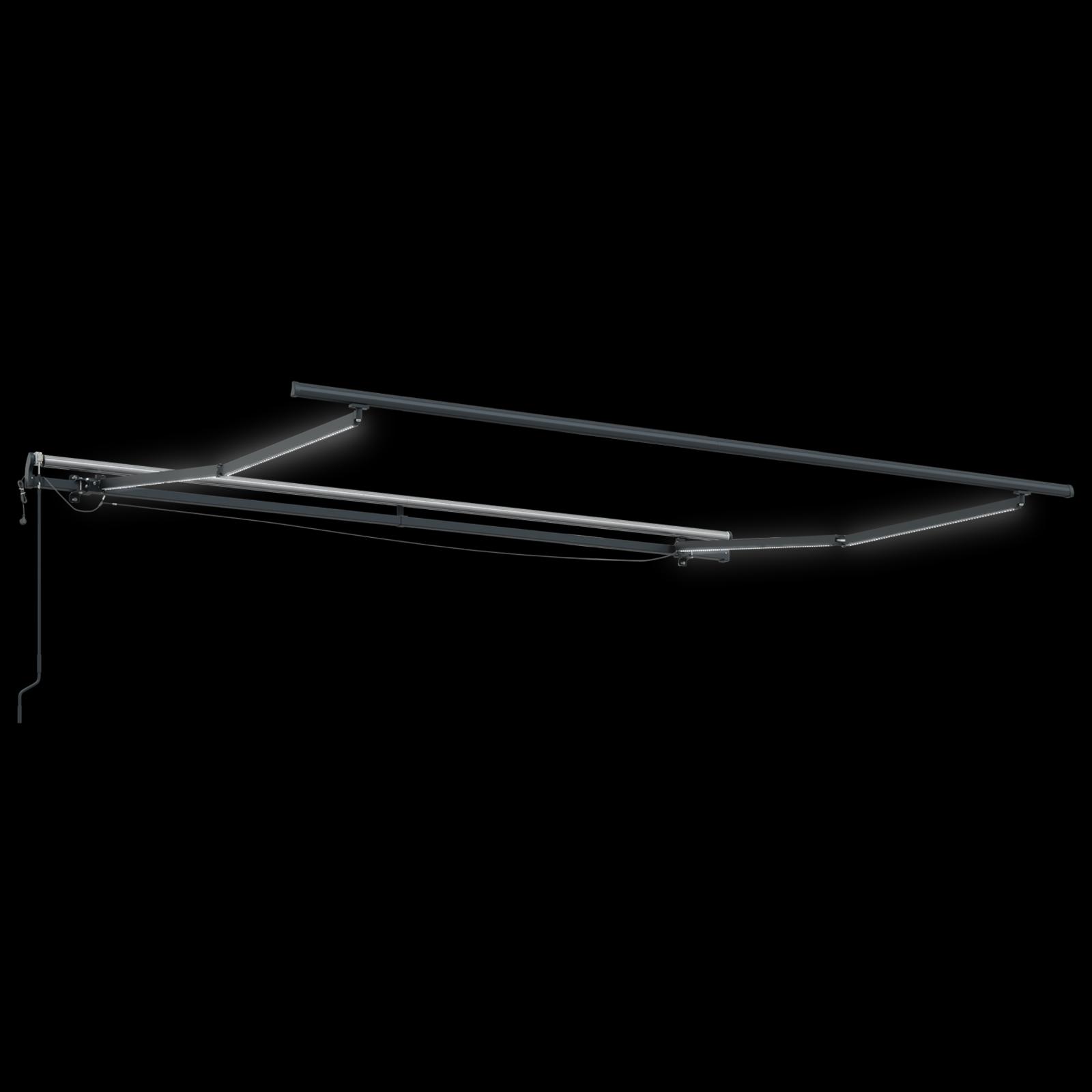 Automatisk Teleskopmarkise med LED Hvid 300x250 cm, Markise Erstatningsstof til 3x2.5 m Ramme Hvid
