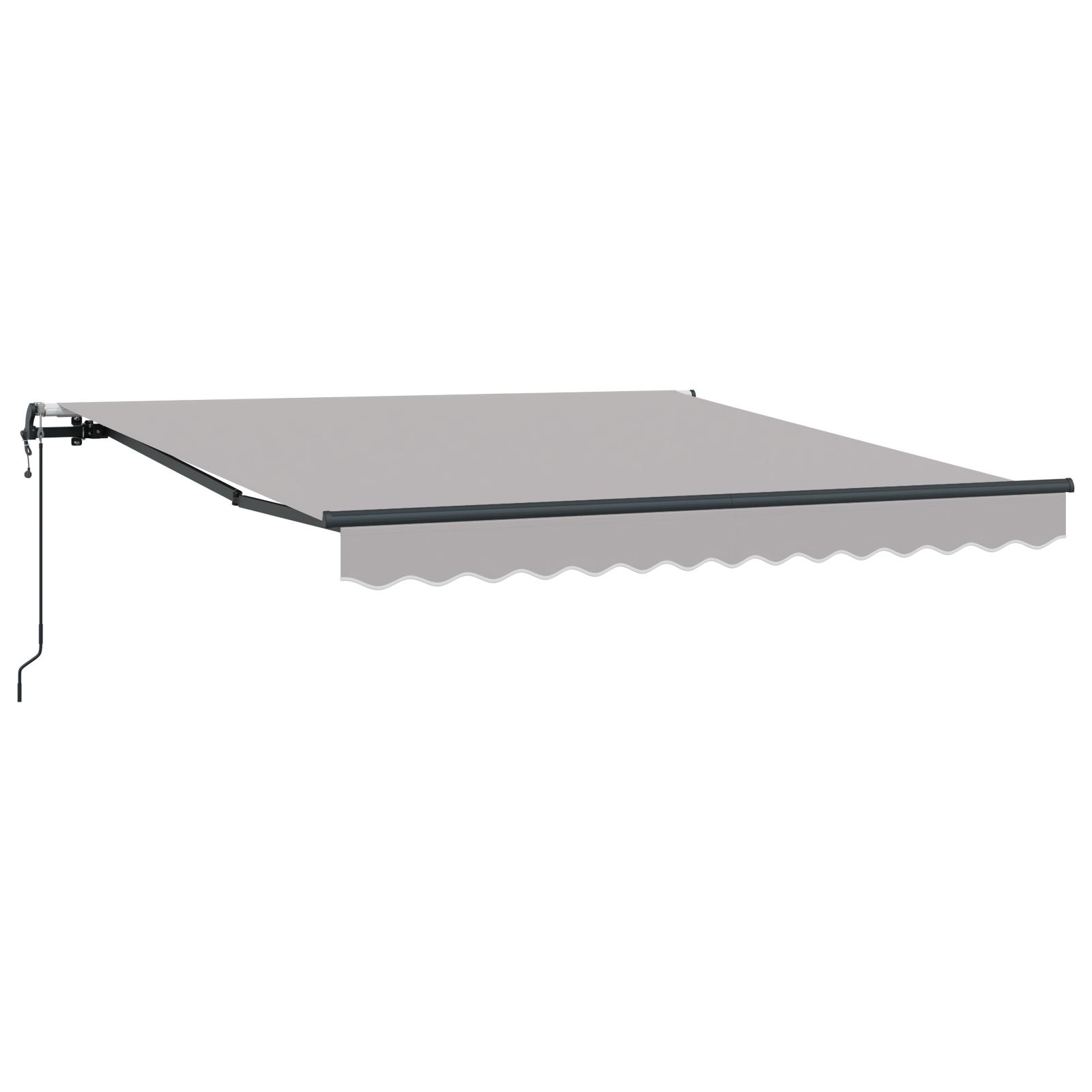 Utrækkelig Markise Lysegrå 300 x 250 cm Stof