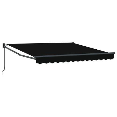 Manuel Sammenrullelig Markise Sort 350x250 cm, Markise Erstatningsstof til 3.5x2.5 m Ramme Sort
