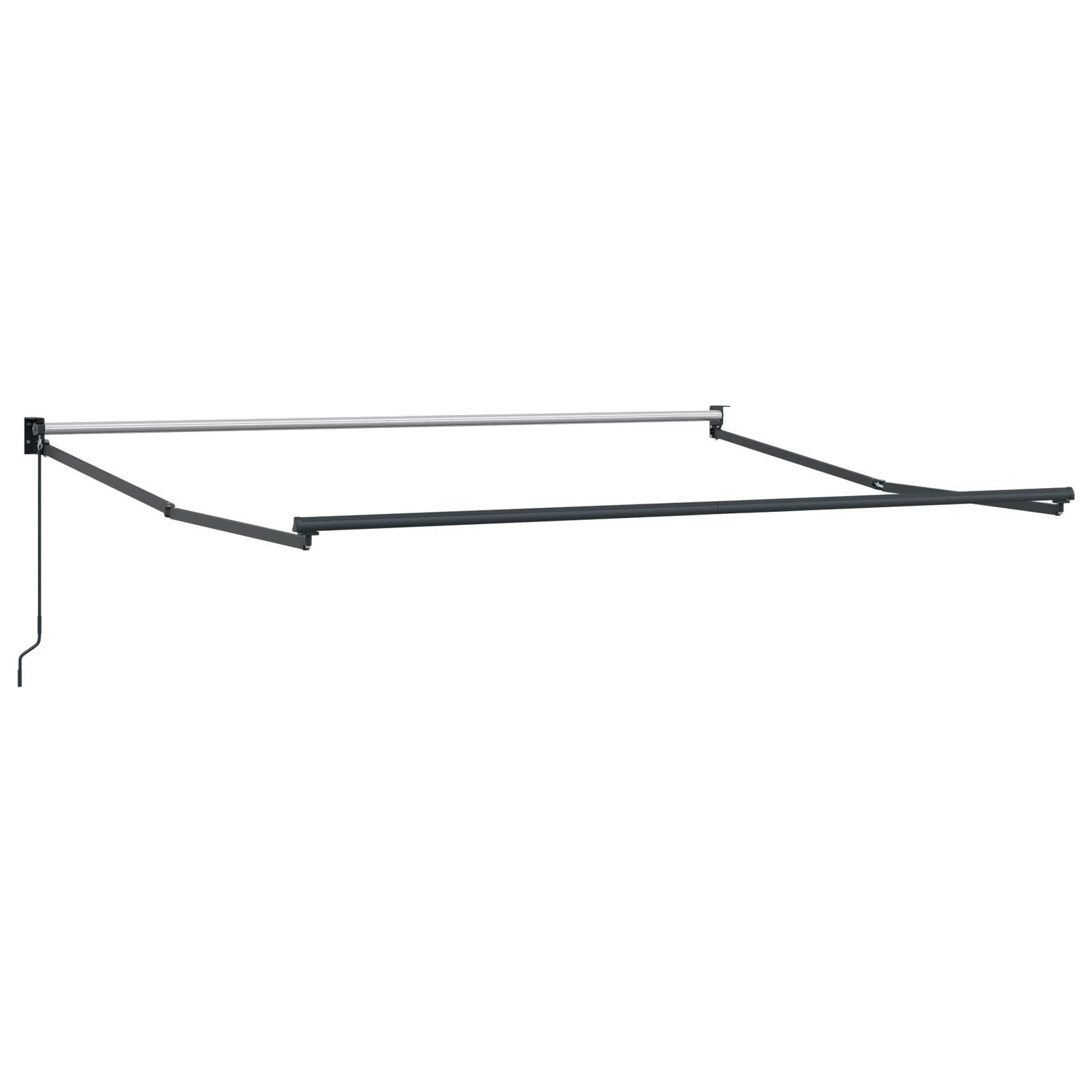 Foldemarkise Manuel Betjening 3x2,5 M Stof Aluminium Blå Hvid - Hvid (anthracitramme) / 3,5 x 2,5 m