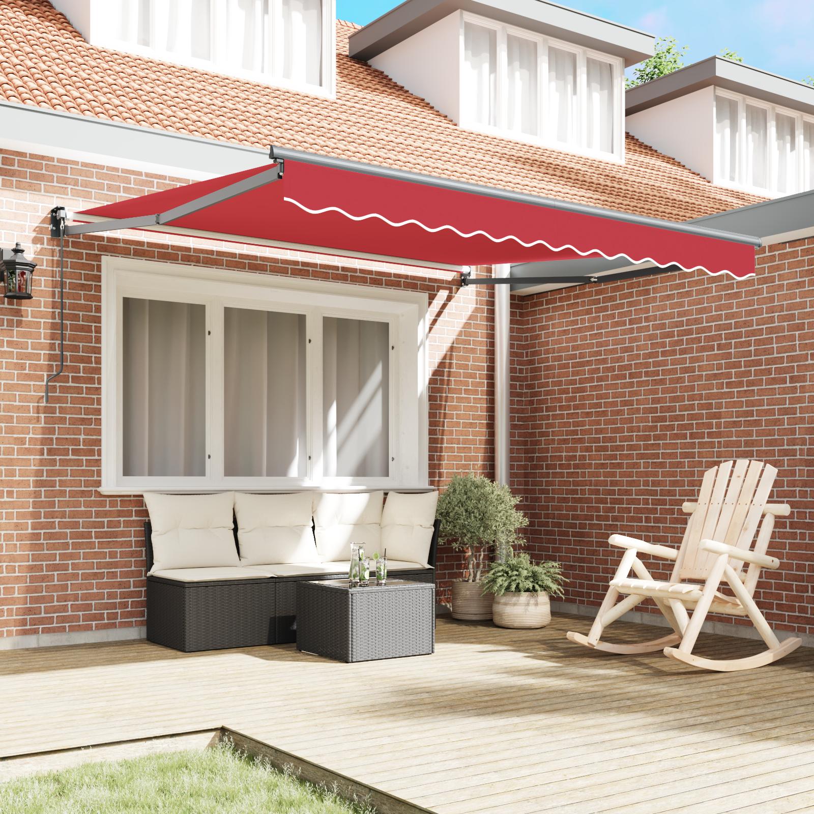 UtrÃ¦kkelig Markise RÃ¸d 350 x 250 cm Stof